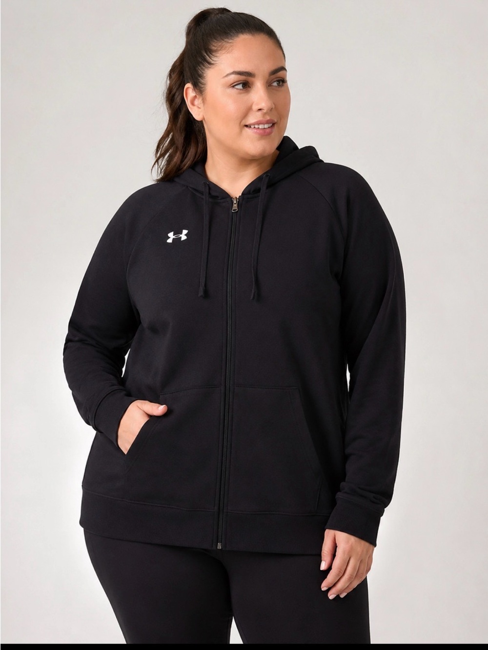 Under Armour Women’s Black Full-Zip Hooded Jacket Size 1X